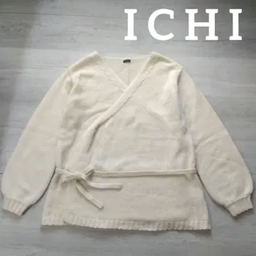 [이치] 랩 가디건 허리 리본 포함 긴팔 아이보리