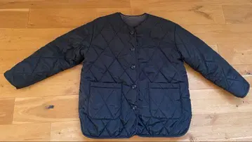 노카라 자켓 네이비 퀼팅