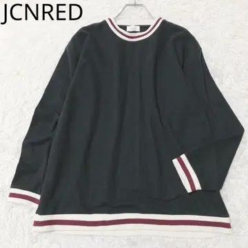 준 레드 맨투맨 트레이닝복 오버 사이즈 로고 네이비 배색 L