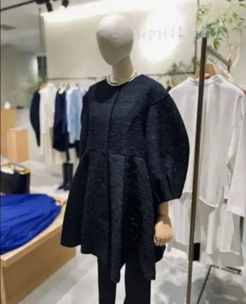 인기 완판 LE PHIL 믹스 트위드 플레어 자켓 루필 코트