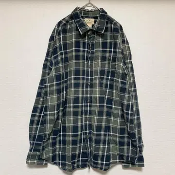 레어 BLUE MOUNTAIN [ L ] 체크 무늬 셔츠 캐주얼 그린