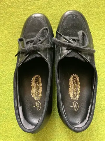 긴자 요시노야 블랙 가죽 스웨이드 로퍼 23.5 cm