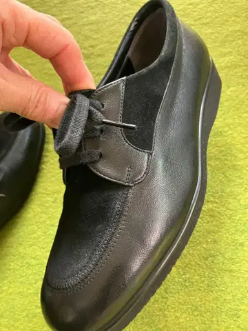 긴자 요시노야 블랙 가죽 스웨이드 로퍼 23.5 cm