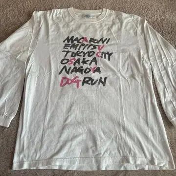 T셔츠 마카로니 연필 Saucy Dog 긴팔 티셔츠 화이트 레어 한정품