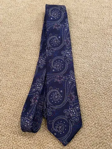 ETRO 네이비 페이즐리 넥타이