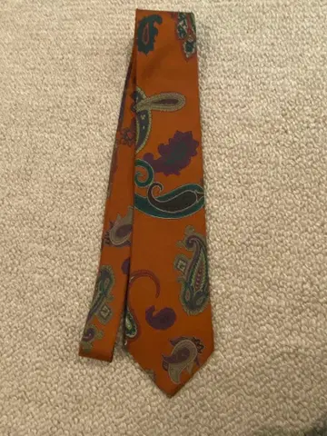 ETRO 페이즐리 무늬 넥타이 오렌지