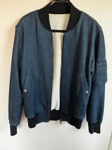 SHIPS JET BLUE 맨투맨 데님 MA-1 자켓