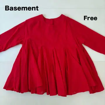 [ 새상품급 ] basement 시어 블라우스 빨간색