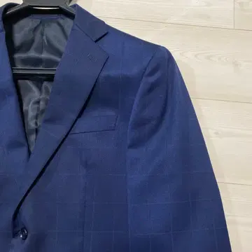네이비 체크 무늬 비즈니스 정장