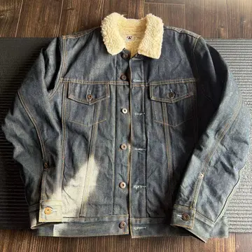 TELLASON 인디고 데님 보아 자켓 S