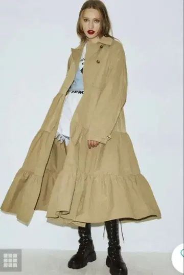 jouetie 티어드 롱 코트 베이지