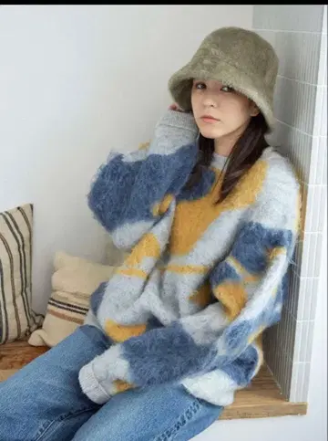 Ungrids 샤기 니트 F 사이즈 블루