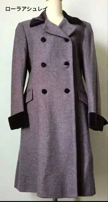 새상품급 로라 애슐리 더블 브레스트 울 롱 코트