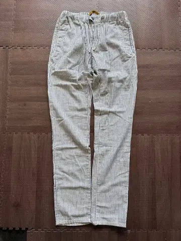 스트라이프 스키니 팬츠 허리밴딩