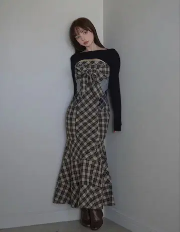 andmary Juni check dress beige S