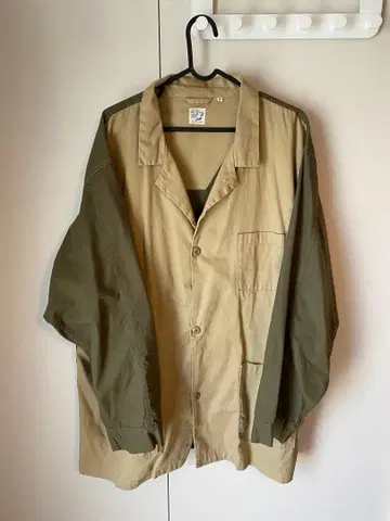 orSlow 커버올 사이즈 3 베이지 올리브 바이컬러