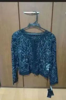 [택 포함 새상품] 미로네 Milone 전체 레이스 긴팔 볼레로 블랙