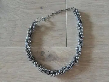 실버 비즈 목걸이