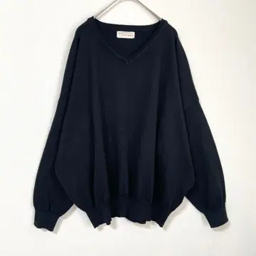 해피 마릴린 V넥 오버 니트 빅 실루엣 블랙 L