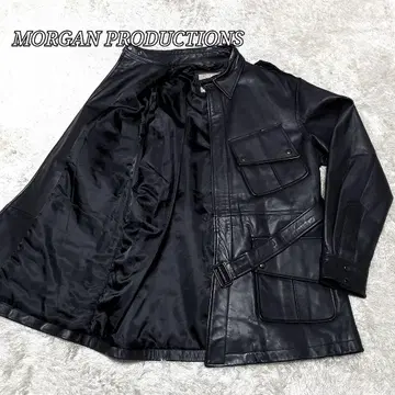 컨디션 최상 Morgan productions 가죽 코트 지퍼 벨트 XL