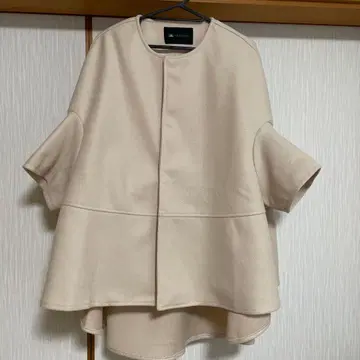 베이지 판초 7부 소매