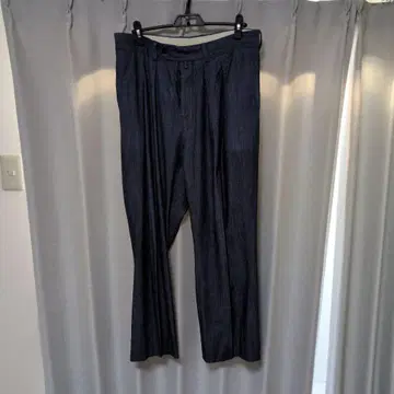 NEAT 니트 콘 데님 팬츠 와이드 슬랙스 50 데님