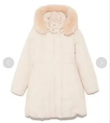 SNIDEL 에코퍼 다운 코트 미디 기장 아이보리 후드 퍼 포함