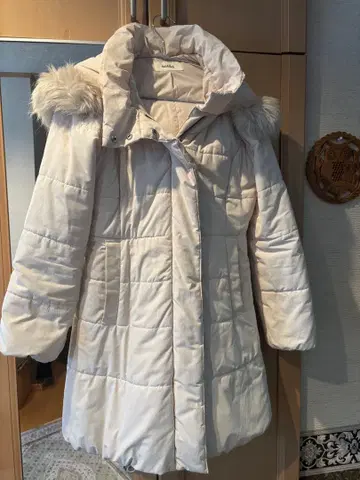 SNIDEL 에코퍼 다운 코트 미디 기장 아이보리 후드 퍼 포함