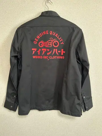 IRON HEART 아이언 하트 바이크 프린트 긴팔 셔츠 블랙 XL