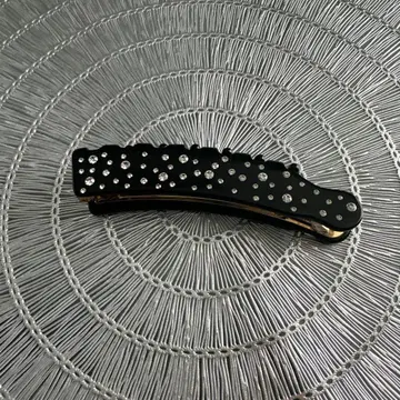 프랑스 락스 캐스케이드 크리스탈 장식 블랙 헤어 클립