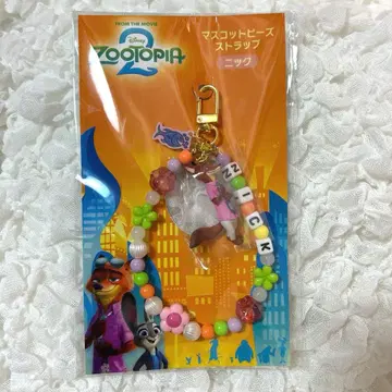 주토피아2 닉 마스코트 비즈 스트랩 키링 극장 굿즈