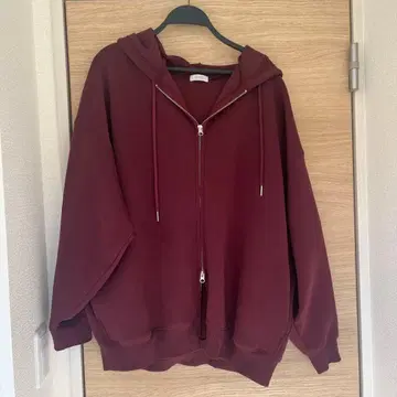 로리즈팜 BIGzip 후디 보르도