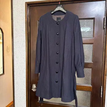 다크 퍼플 노카라 자켓 허리 리본 포함