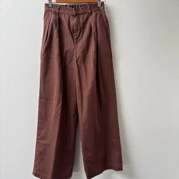 브라운 와이드 팬츠 M 사이즈 코튼 100%