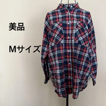 [ 새상품급 ] 탑밸류/긴팔/셔츠/패턴/체크/마 혼방/네이비/레드