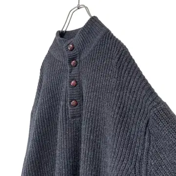 구제 의류 하프 버튼 니트 스웨터 웨더프루프 빈티지