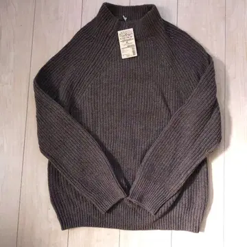 MUJI 택 포함 미사용 새상품 모크넥 스웨터 XL 브라운