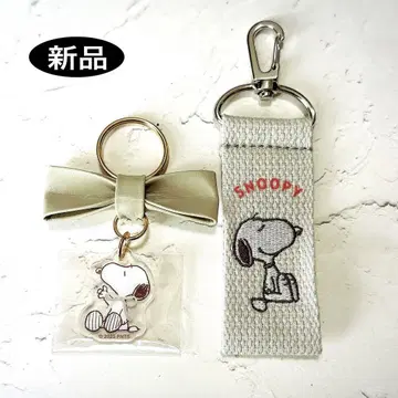 [ 새상품 ] 스누피 리본 키링 트레이딩 택 키링
