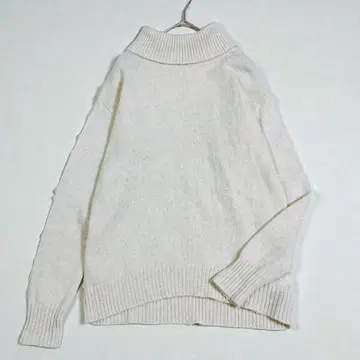 택 포함 새상품 워셔블 캐시미어 100% 니트 풀오버 M 키나리 아이보리