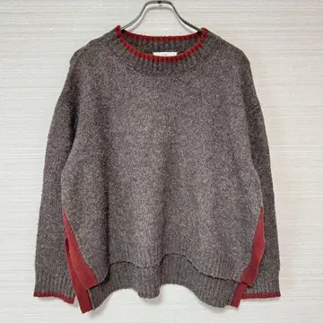 세포 바이컬러 와이드 실루엣 니트 M 루즈한 사이즈 드롭 숄더