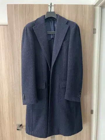 [미사용품] 링자켓 체스터 코트 네이비 트위드 52