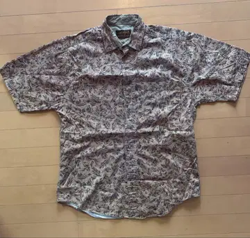 Eddie Bauer 꽃무늬 반팔 셔츠 베이지 계열