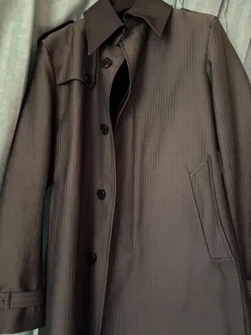 남성용 코트 그레이 스트라이프