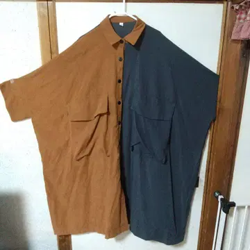 오버 사이즈 긴팔 셔츠 원피스