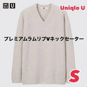 유니클로 / 유니클로U 프리미엄 라무 리브 V넥 스웨터