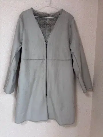 LEPSIM 그레이 계열 무스탕풍, 퍼 리버서블 코트 집업