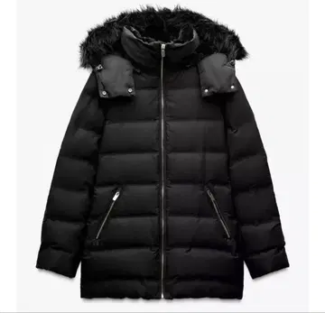 ZARA 다운 자켓 다운 코트 아우터 블랙 L