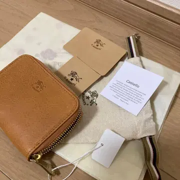 IL BISONTE 카멜 가죽 카드 케이스