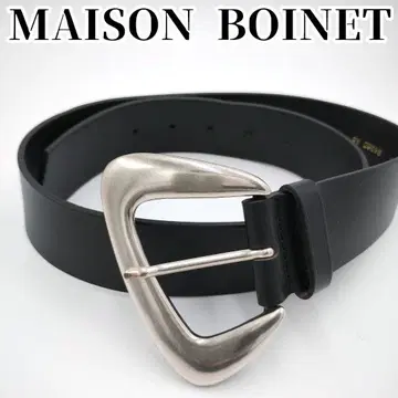 MAISON BOINET 태 벨트 블랙 실버 버클 메종 보아네