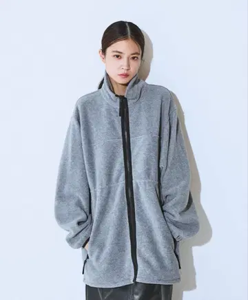 JEANASIS 플리스 ZIP 튜닉 그레이